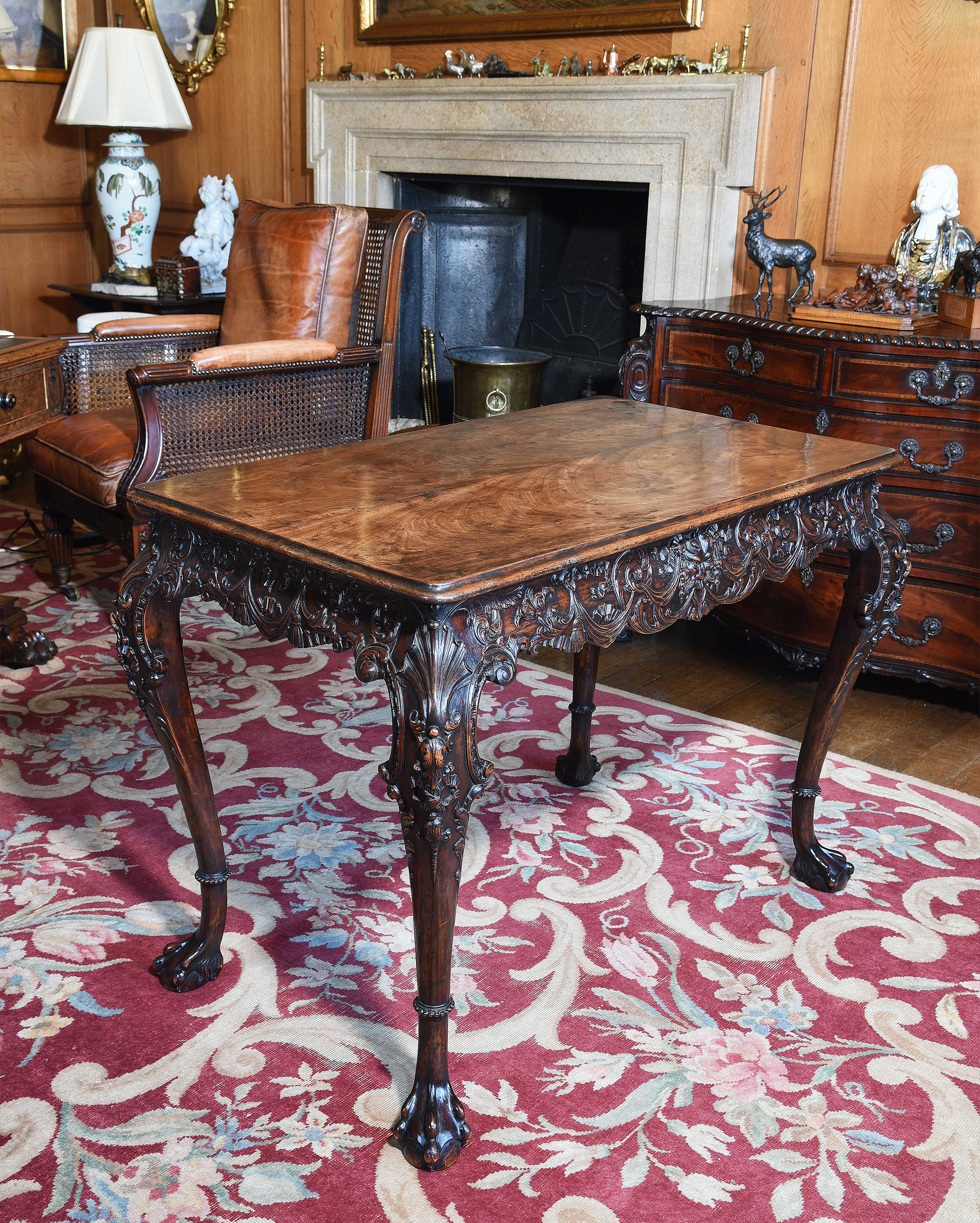 Inline Image - Lot 82: An Irish George II carved mahogany centre table, circa 1750 | Est. £30,000-50,000 (+ fees)