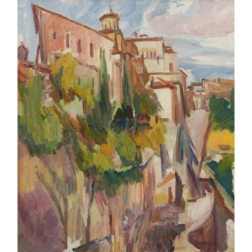Inline Image - David Bomberg (British 1890-1957), 'The Garden and Tower of the Sacristy, Cuenca Cathedral', oil on canvas | Est. £200,000-300,000 (+ fees)