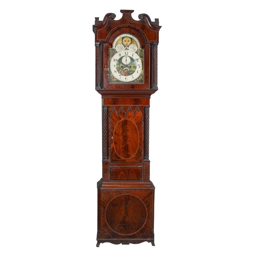 Inline Image - Lot 58: A Regency mahogany longcase clock, circa 1820 | Est. £250-350 (+ fees)