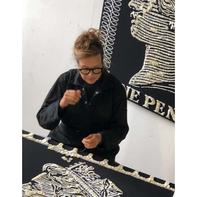 Inline Image - Ann Carrington at work on the Pearly Queen | Photo credit: Adrian Myers