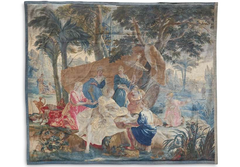 Inline Image - Lot 165: A Brussels biblical tapestry 'The Discovery of Moses', early 18th century, Frans Van Der Borght Workshop Brussels | Sold for £25,000