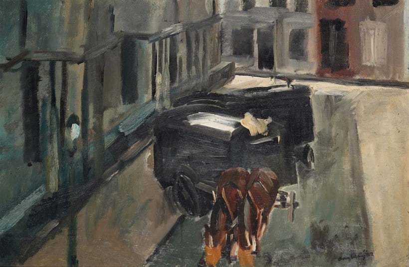 Inline Image - Lot 46: λ David Bomberg (British 1890-1957), 'Moving Vans', Oil on canvas | Est. £20,000-30,000 (+ fees)