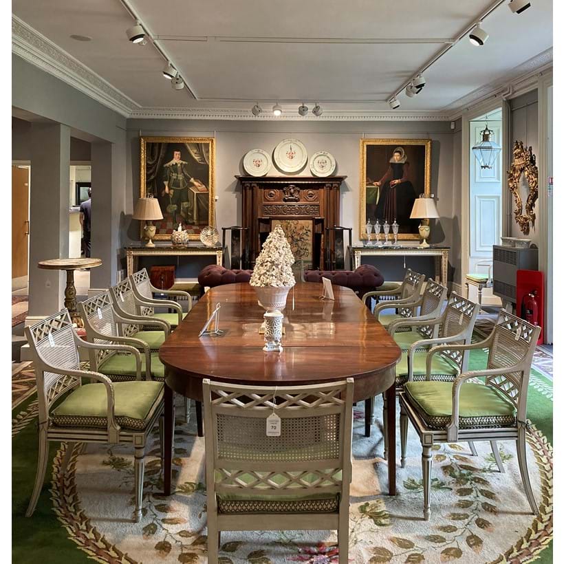 Inline Image - The galleries at Donnington Priory, showcasing items from Flaxley Abbey and Chilham Castle, with lighting supplied by TM Lighting