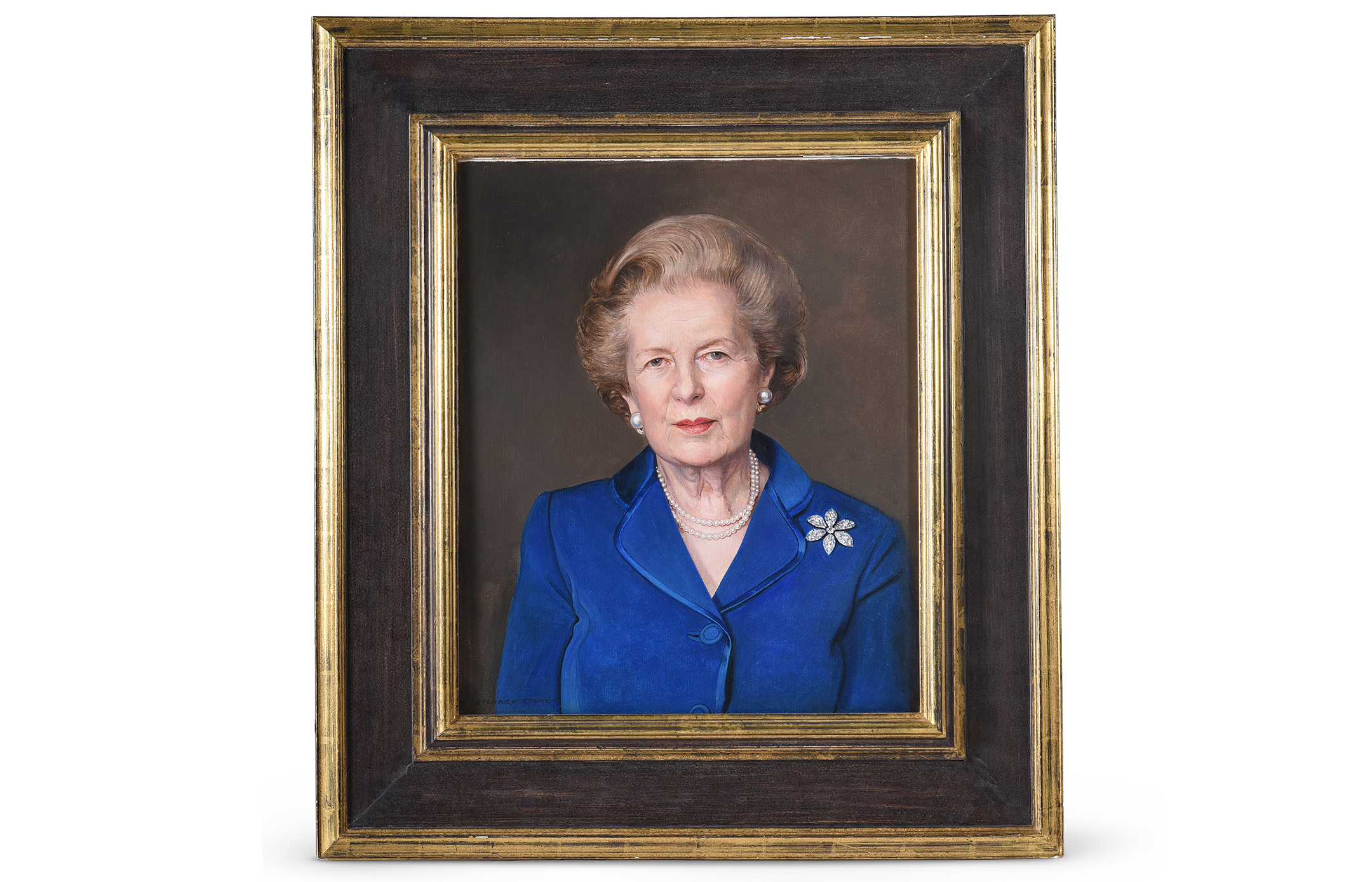 Richard Stone (British b.1951), 'Portrait of Baroness Margaret Thatcher, LG, OM (1925-2013), Oil on canvas