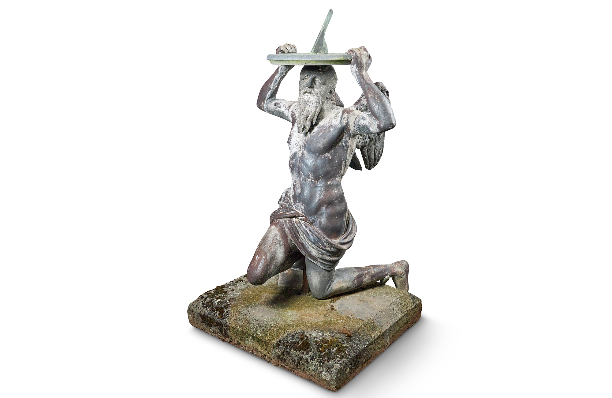 A George II lead figural garden sundial, attributed to John Cheere after John Nost, mid 18th century