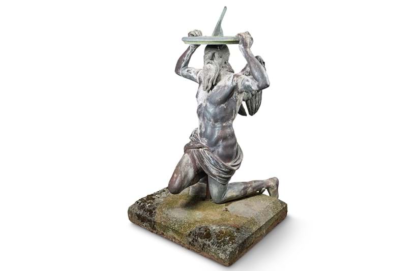 Inline Image - Lot 290: A George II lead figural garden sundial, attributed to John Cheere after John Nost, mid 18th century | Sold for £36,250