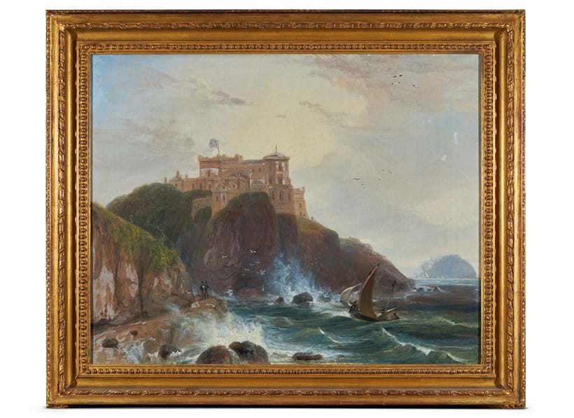 Inline Image - Lot 59: William Daniell (British 1769-1837), 'A View of Culzean Castle on the Ayrshire Coast', Oil on canvas | Est. £7,000-10,000 (+ fees)