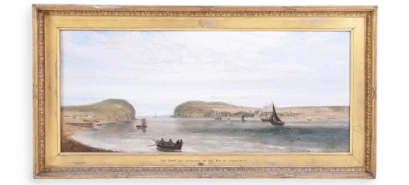 Inline Image - Lot 60: William Daniell (British 1769-1837), 'The Town and Entrance to the Bay of Cromarty', Oil on canvas | Est. £15,000-25,000 (+ fees)