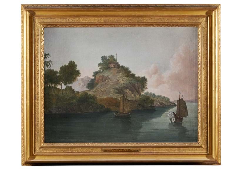 Inline Image - Lot 61: Thomas Daniell (British 1749-1840), 'Chu Chung Island and Fort, Ta (Pearl) River, China)', Oil on canvas | Est. £10,000-15,000 (+ fees)