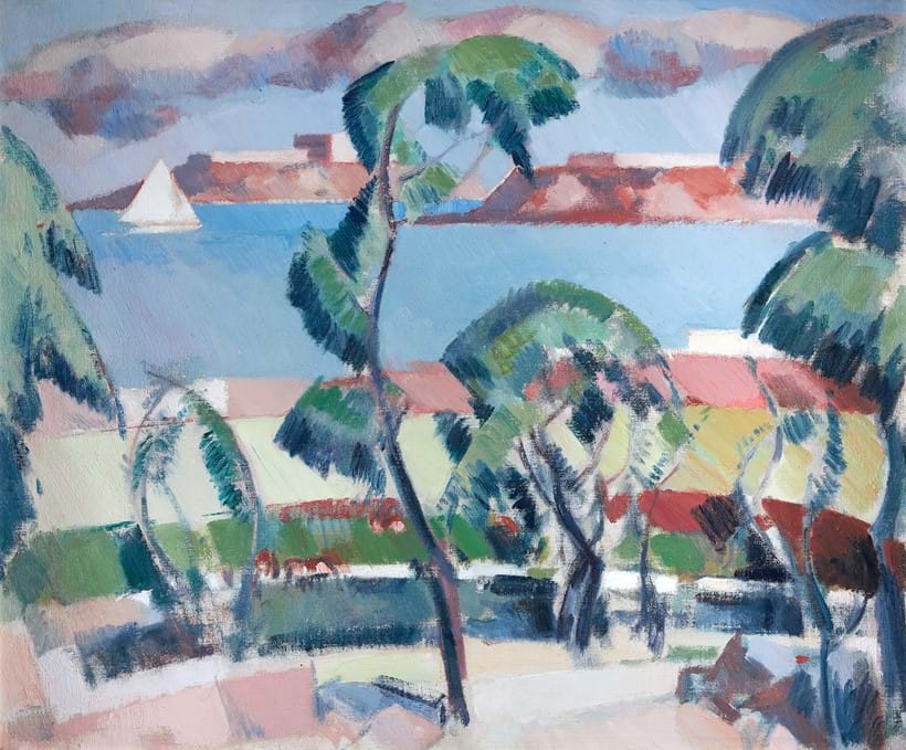 Inline Image - Lot 146: λ John Duncan Fergusson (Scottish 1874-1961), 'Dinard, The Islands', Oil on canvas | Est. £80,000-120,000 (+ fees)