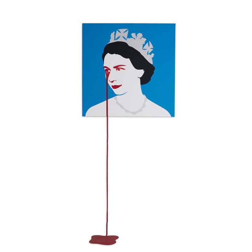 Inline Image - Lot 94: λ Pure Evil (British b. 1968), Prince Philip's Nightmare', Spray paint and mixed media on canvas | Est. £1,000-1,500 (+ fees)