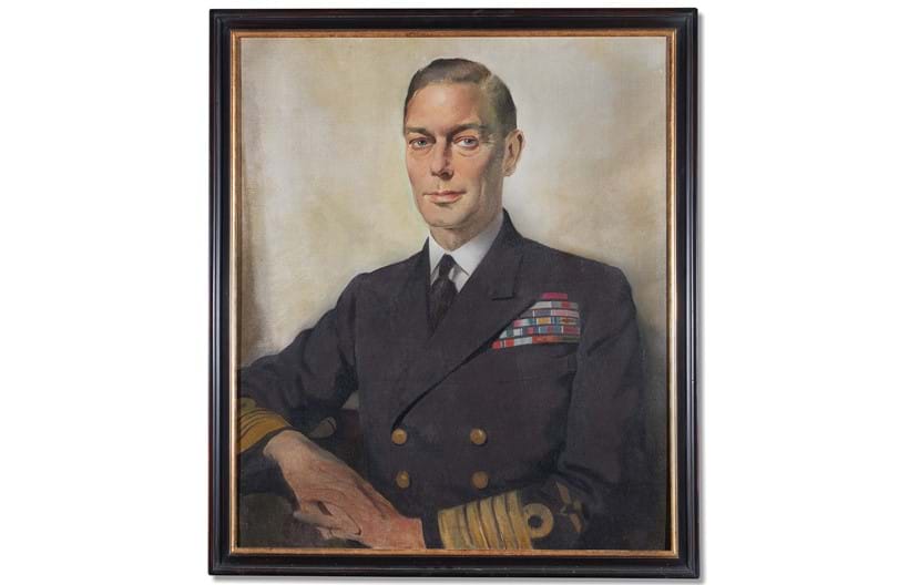 Inline Image - Lot 104: λ Herbert James Gunn (British 1893-1964), 'Portrait of H. M. King George VI', Oil on canvas | Est. £2,000-3,000 (+ fees)