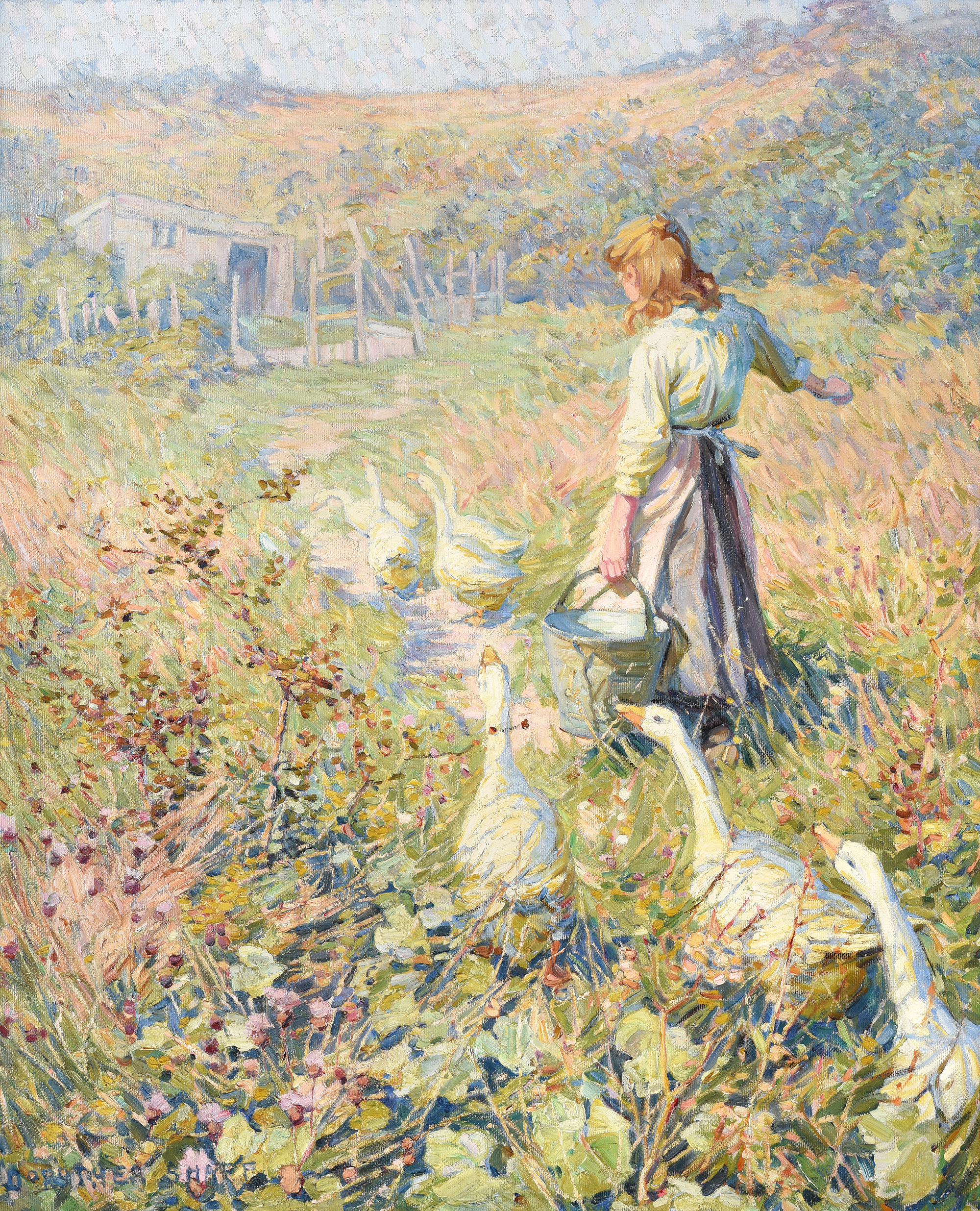 Inline Image - Lot 143: λ Dorothea Sharp (British 1874-1955), 'Feeding Time', Oil on canvas | Sold for £93,750