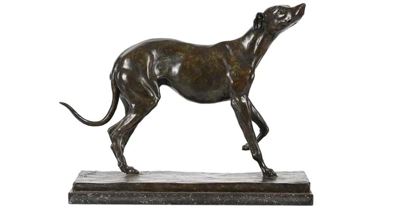Inline Image - Lot 308: λ Philip Blacker (b. 1949), a limited edition bronze model of a greyhound | Est. £1,000-1,500 (+ fees)