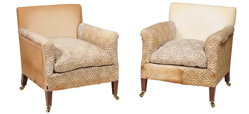 Inline Image - Lot 316: A pair of Victorian walnut and upholstered armchairs, circa 1880, Howard & Sons | Est. £500-700 (+ fees)