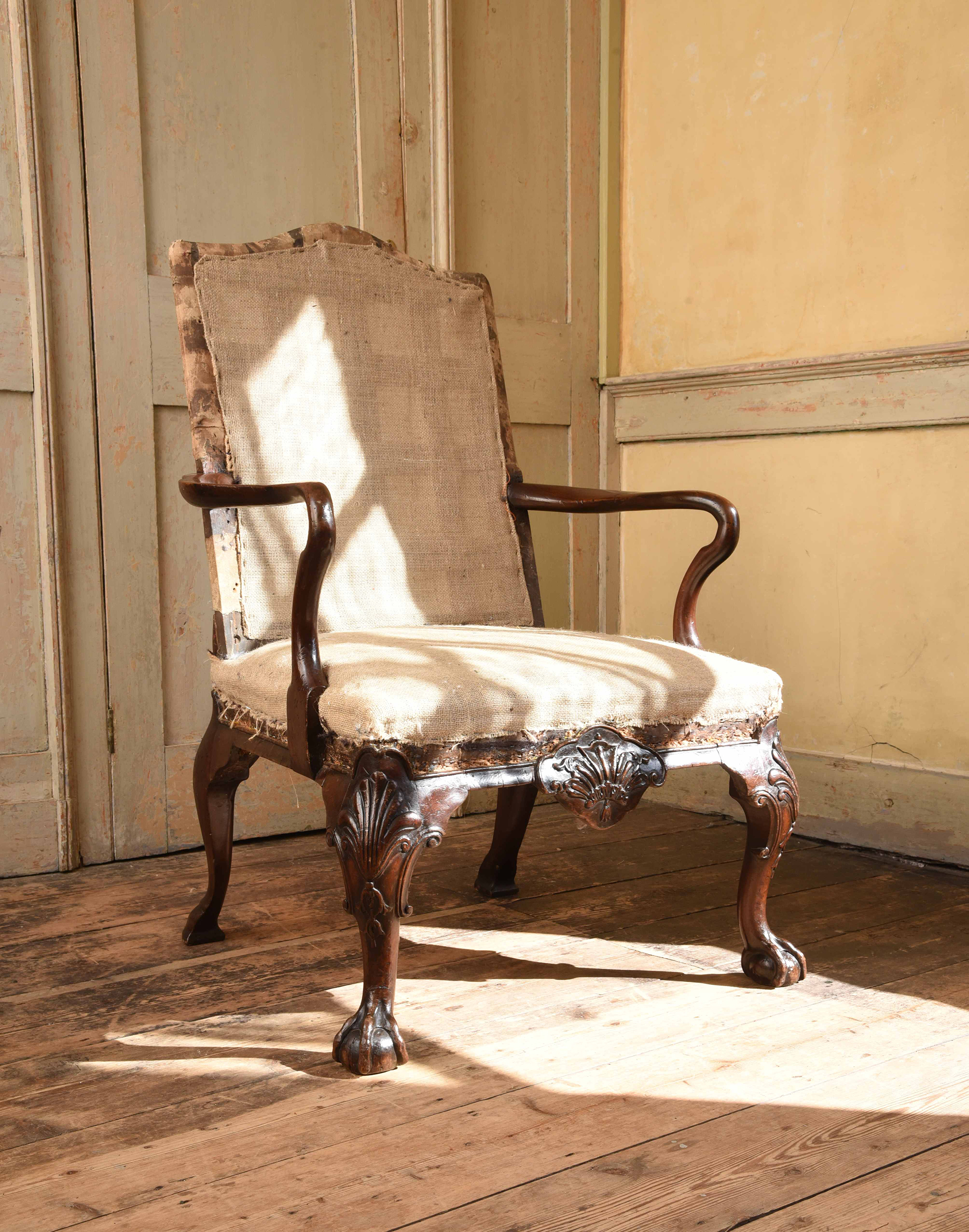 Inline Image - Lot 483: A George II carved walnut open armchair, attributed to James Moore, circa 1730 | Est. £4,000-6,000 (+ fees)