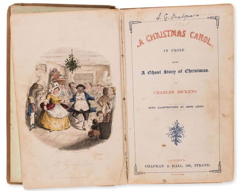 Inline Image - Lot 348: Dickens (Charles) A Christmas Carol, first edition, first issue, second state, Chapman & Hall, 1843 | Est. £1,500-2,000 (+ fees)
