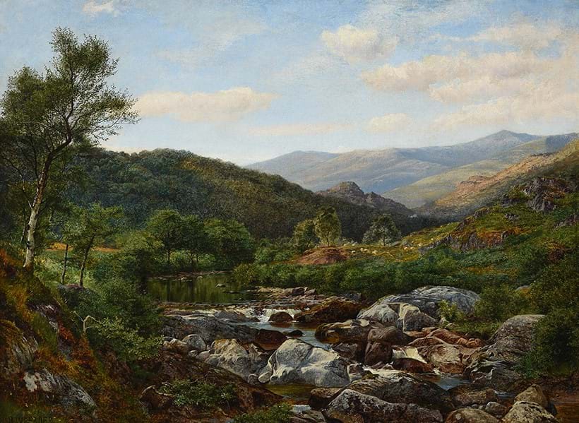 Inline Image - Lot 199: Benjamin Williams Leader (British 1831-1923), 'On the River Llugwy below Capel Curig', oil on canvas | Est. £4,000-6,000 (+ fees)