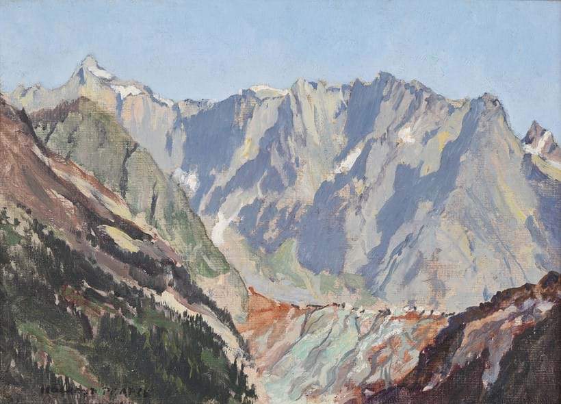 Inline Image - Lot 3: λ Edward Holroyd Pearce (British 1901-1990), 'Aletsch Glacier, The Alps', Oil on canvas-board | Est. £600-800 (+ fees)