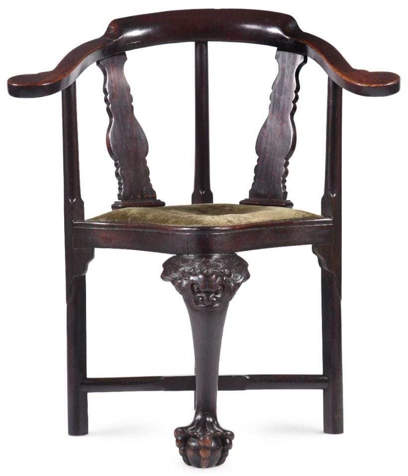Inline Image - An Anglo Chinese Exotic Hardwood Corner Chair, 28th / 19th century | Est. £5,000-8,000 (+ fees)