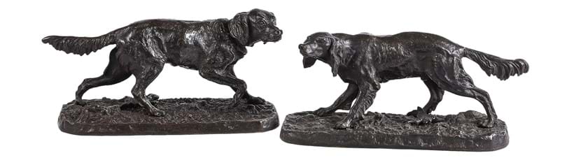 Inline Image - Lot 31: A pair of Continental, probably French, models of retrievers, late 19th century | Est. £800-1,200 (+ fees)