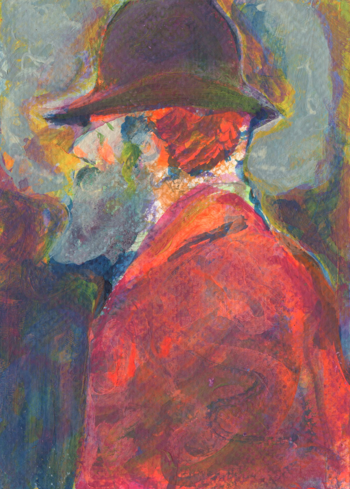 Inline Image - Lot 579: Ryan Mosley, 'Smoke Rings, 2022', Acrylic on Paper | Sold for £650