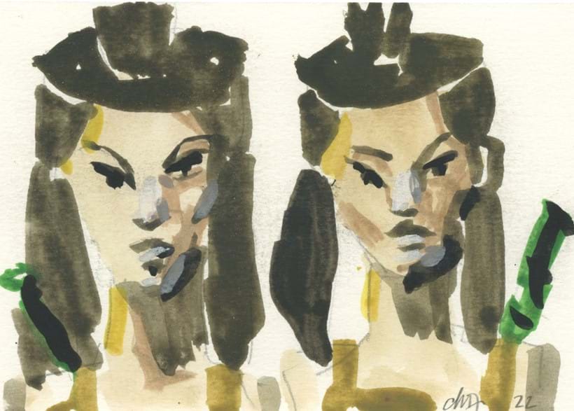 Inline Image - Lot 507: Mie Olise, 'Untitled (2), 2022', Gouache on Paper | Sold for £700