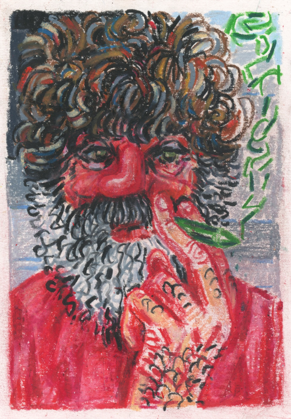 Inline Image - Lot 425: Robert Pokorny, 'The Green Crayon, 2022', Crayon on Paper | Est. £1,300