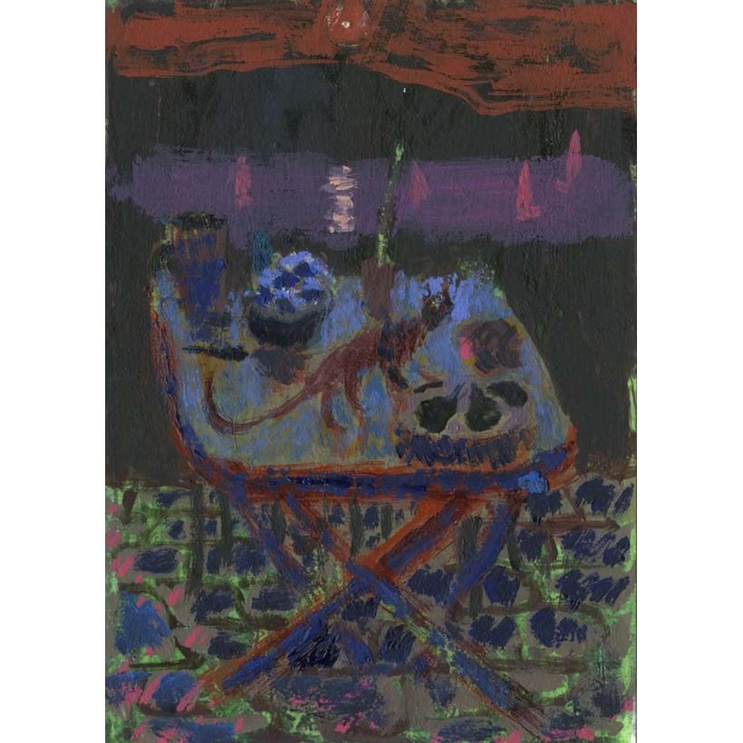 Inline Image - Lot 502: Andrew Cranston, 'Midnight In Millport, 2022', Oil on Paper | Sold for £10,000