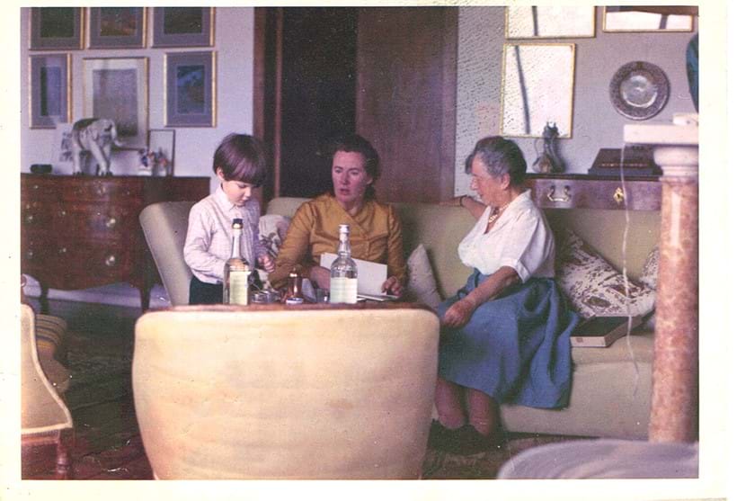 Inline Image - Right: Dame Freya Stark (1893-1993), with the Edme Samson model of a caparisoned elephant in the background