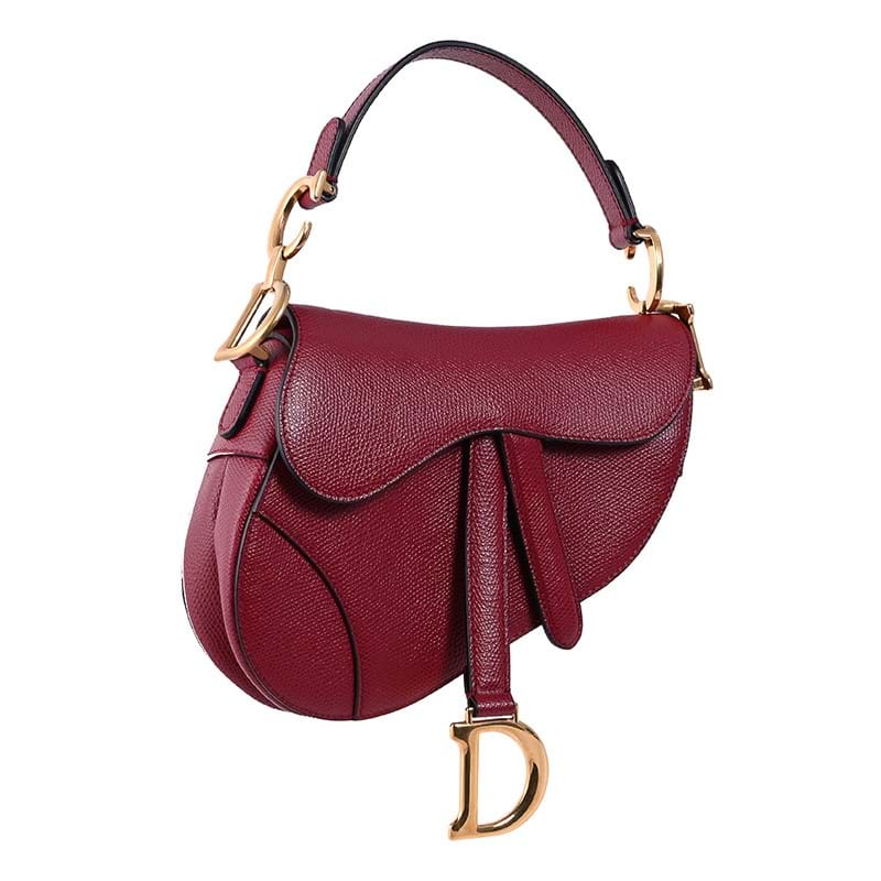 Christian Dior, mini saddle bag, red leather
