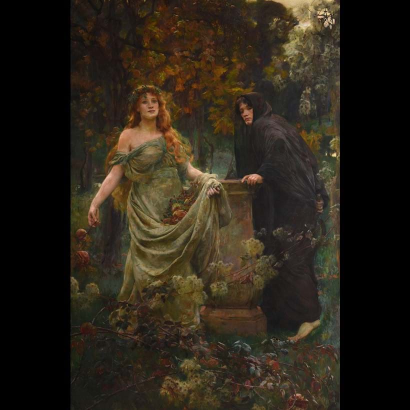 Inline Image - Lot 145: Herbert Arnould Olivier (British 1861-1952), 'Death and the Maiden', oil on canvas | Est. £10,000-15,000 (+ fees)
