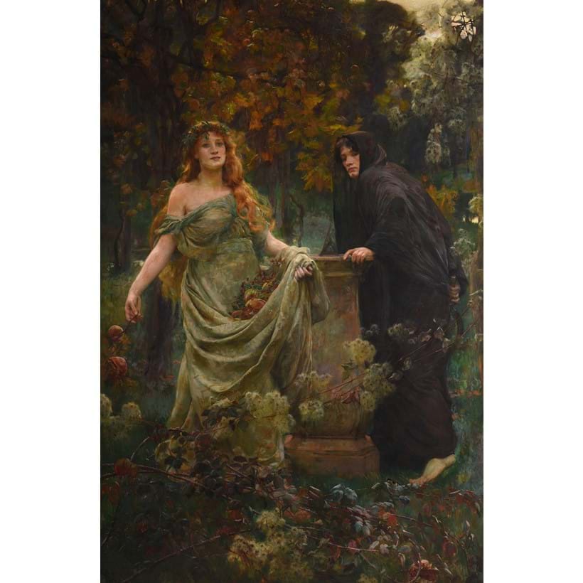 Inline Image - Lot 145: Herbert Arnould Olivier (British 1861-1952), 'Death and the Maiden', oil on canvas | Est. £10,000-15,000 (+ fees)