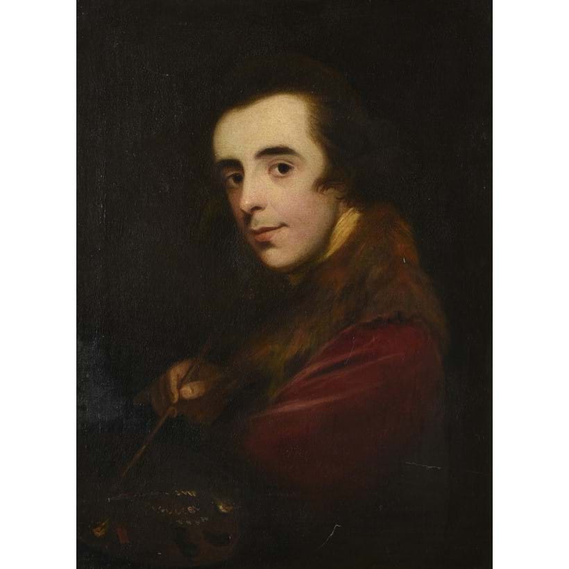 Inline Image - Lot 1: James Shaw (British Fl. 1769-1784), Self portrait with a palette, Oil on canvas | Est £1,500 - 2,000 (+ fees)