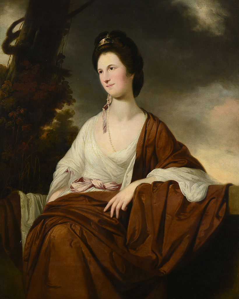 Inline Image - Lot 25: Tilly Kettle (British 1735-1786) Portrait of a lady, seated three-quarter length, in a landscape
oil on canvas. Provenance: Colonel Thomas Shaw-Hellier (1836-1910) | Est: £4,000 - 6,000 (+ fees)