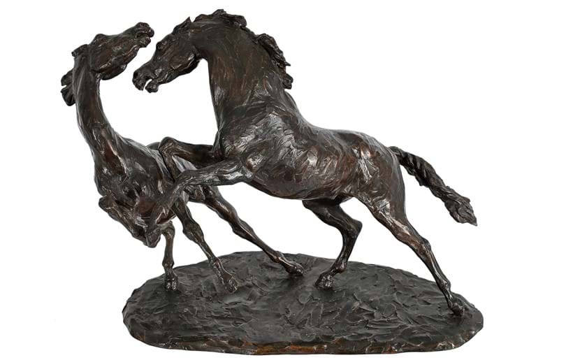 Inline Image - Lot 97: λ Philip Blacker (b.1949), a limited edition bronze model of two rearing horses | Est. £2,000-3,000 (+ fees)