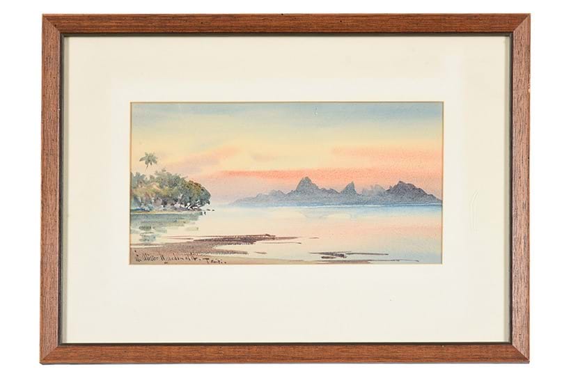 Inline Image - Lot 111: William Alister Macdonald (British 1861-1948), 'Tahiti', Watercolour | Est. £500-700 (+ fees)