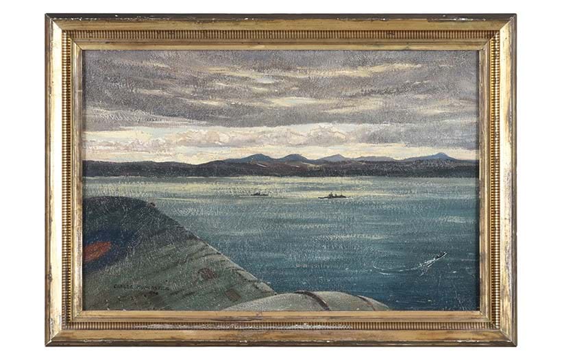 Inline Image - Lot:120 Claude Muncaster (British 1908-1974), 'Flying at dusk over the Pentland Firth', oil on canvas | Est. £400-600 (+ fees)