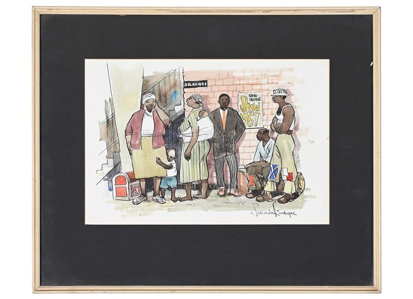 Inline Image - Lot 173: Len Lindeque (South African b. 1936), 'Rand Easter Show, 1957', Ink, watercolour and pencil on paper | Est. £80-120 (+ fees)
