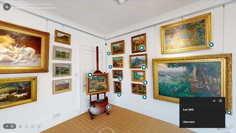 Inline Image - When you have found a lot you are interested in, hover over and click the green tag (circle) to view the lot details: lot number, description, estimate and link through to lot listing.
