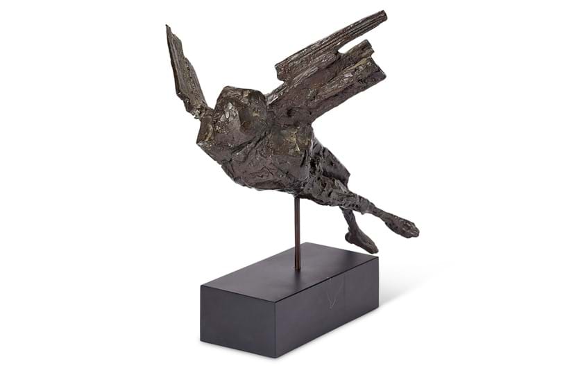 Inline Image - Lot 17: λ Dame Elisabeth Frink (British 1930-1993), 'Study for Alcock and Brown Memorial (Horizontal Birdman) [FCR114]', Bronze | Sold for £40,200