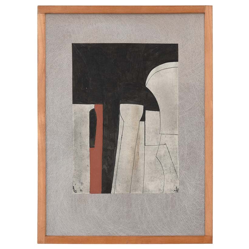 Inline Image - Lot 109: Ben Nicholson (British 1894-1982), 1966 (Interior Tuscan Cathedral), Ink and gouache on an etched ground | Sold for £18,900