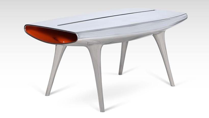 Inline Image - Lot 110: Marc Newson (Australian B. 1965), "Event Horizon" Table, Polished and partially lacquered aluminium | Sold for £118,950