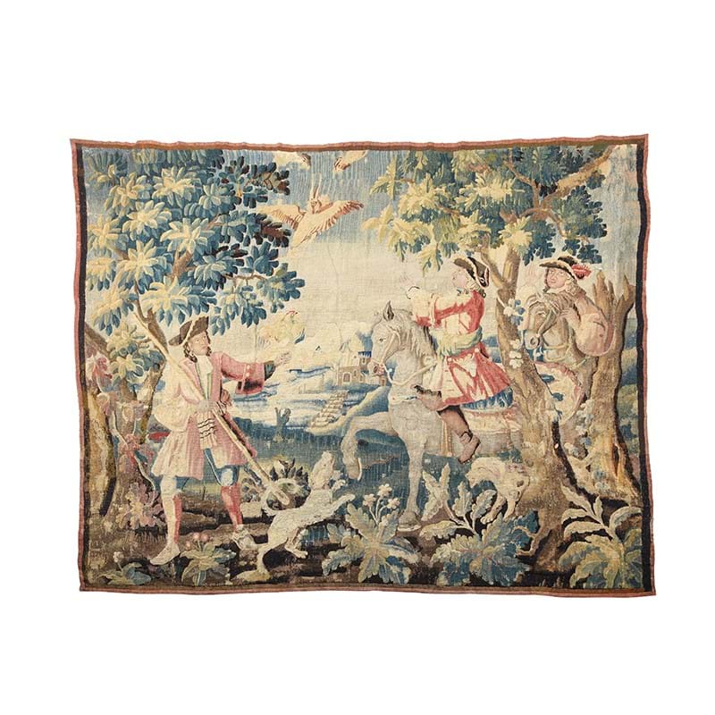 A Flemish pastoral hunting tapestry, late 17th century