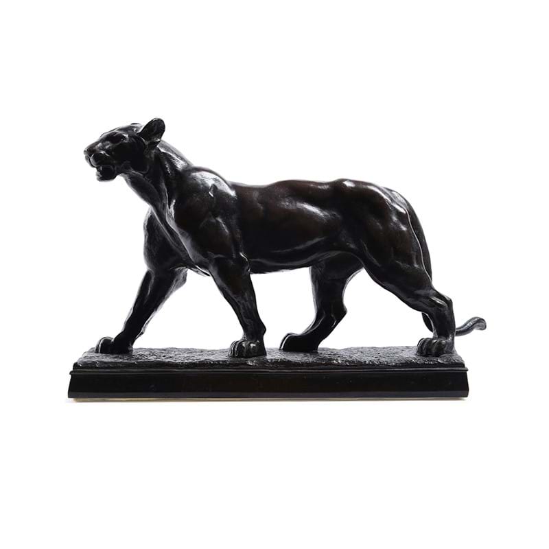 After louis 'l'Aveugle' Vidal (1831-1892) a bronze animalier figure of a pacing lioness