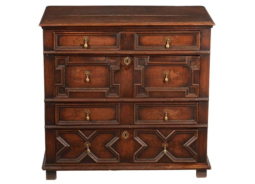 Inline Image - A Charles II oak chest of drawers