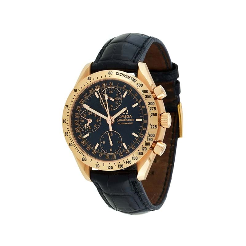 Omega, Speedmaster, ref. 1750084 An 18 carat gold chronograph calendar wrist watch, no. 5785519, circa 1995