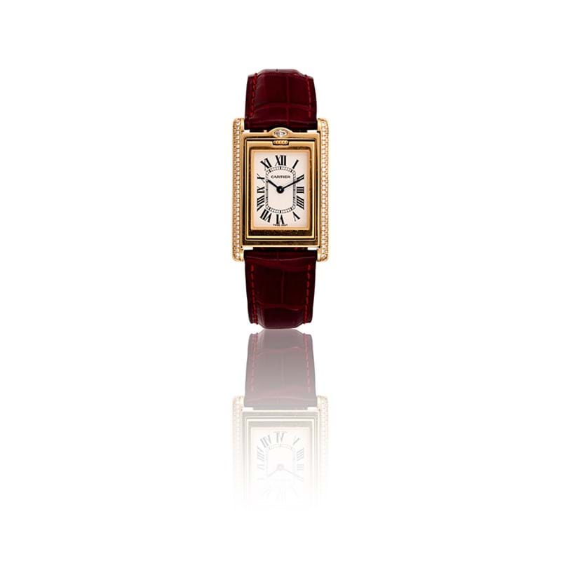Cartier, Tank Basculante, ref. 2506 a lady's 18 carat gold and diamond reversible wrist watch, no. 345722mg, circa 2003