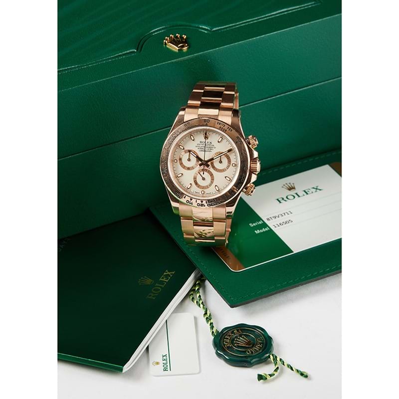 Rolex, oyster perpetual cosmograph daytona, ref. 116505 an 18 carat gold chronograph bracelet watch, no. 8t9v371, circa 2017
