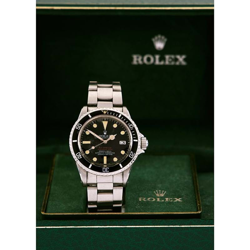 Rolex, submariner sea-dweller 'double red', ref. 1665 A stainless steel bracelet watch with date, no. 3745762, circa 1974